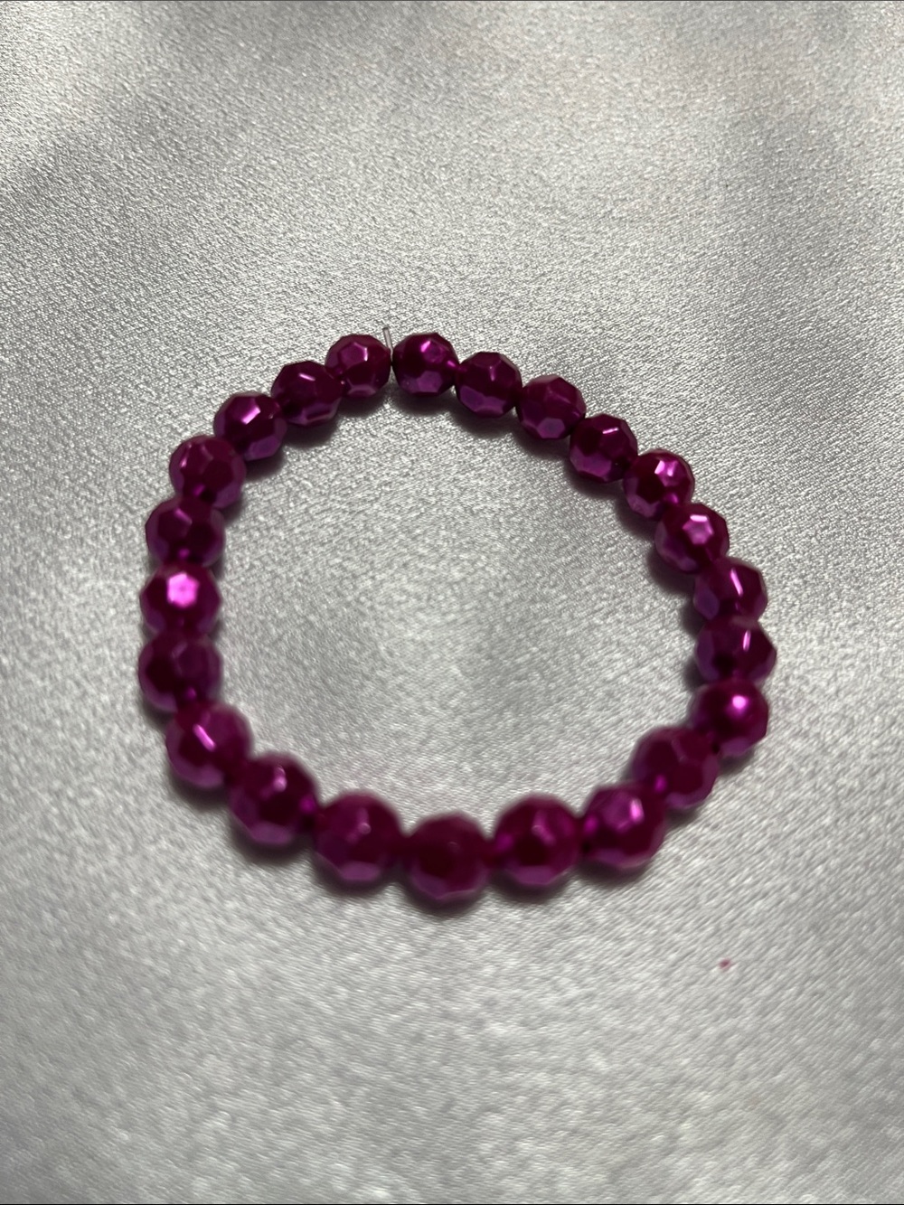 Fuchsia Beaded Stretch Bracelet - Women Jewelry